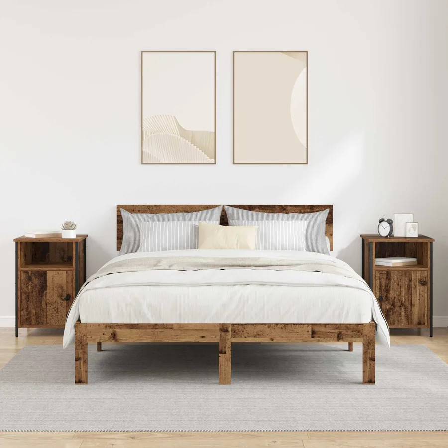 Cabinet de chevet 2 pcs Bois ancien 40 x 42 x 60 cm - 4