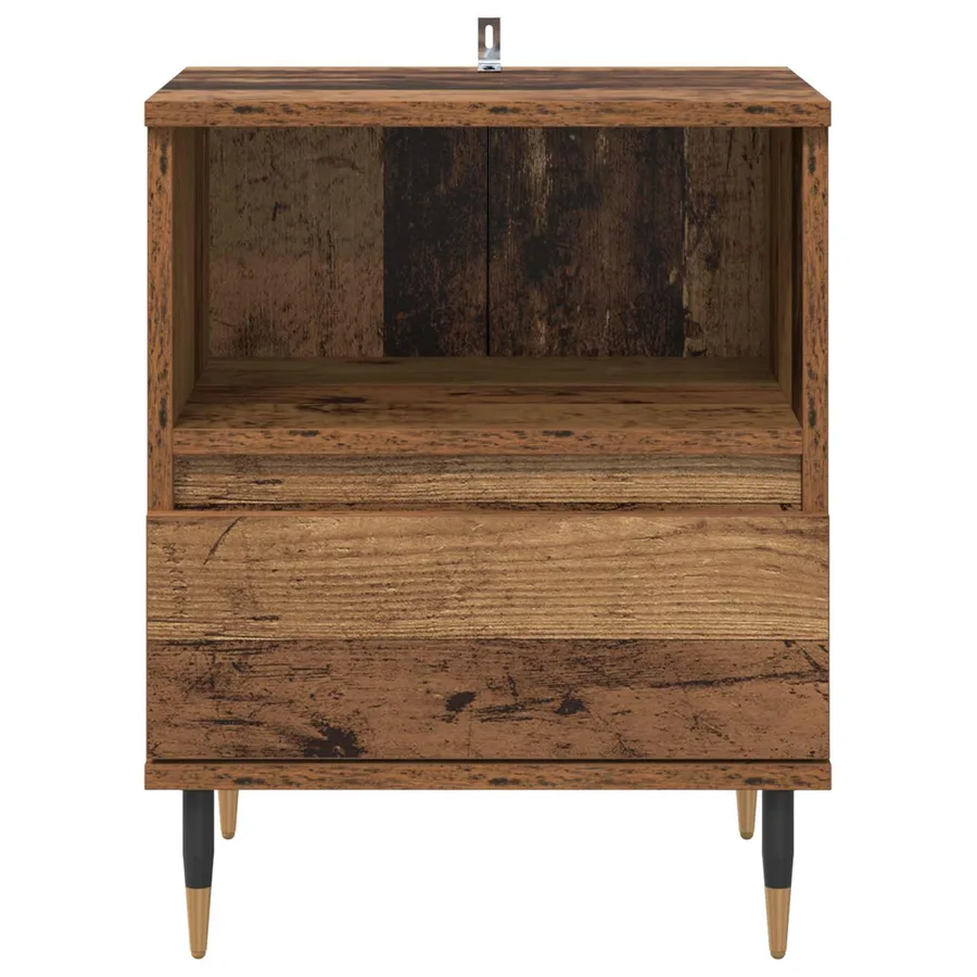 Cabinet de chevet avec tiroir 2 pcs Bois ancien 40 x 35 x 50 cm - 7