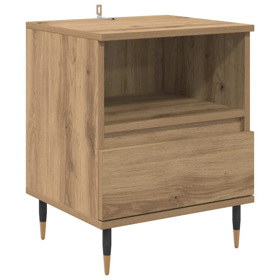 Cabinet de chevet 2 pc Chêne artisanal 40 x 35 x 50 cm - 6