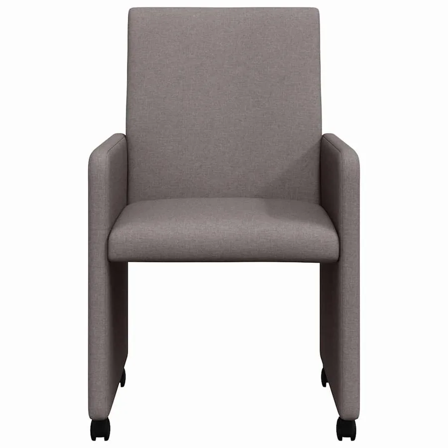 Chaises de Salle à Manger avec Roues 2 pcs Taupe tissu - 4