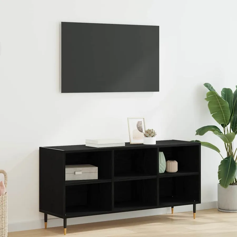 Meuble TV Chêne noir 103,5 x 30 x 50 cm Bois d'ingénierie