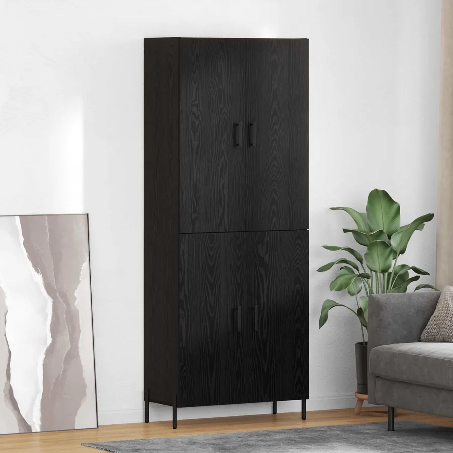 Haut Armoire Chêne noir 69,5 x 34 x 180 cm Bois d'ingénierie