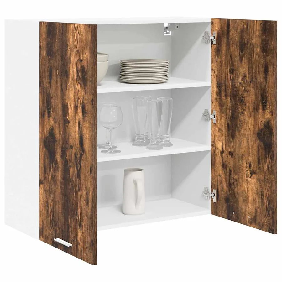 Armoire suspendue avec stockage Riga Chêne fumé 80 x 31 x 80 cm - 3