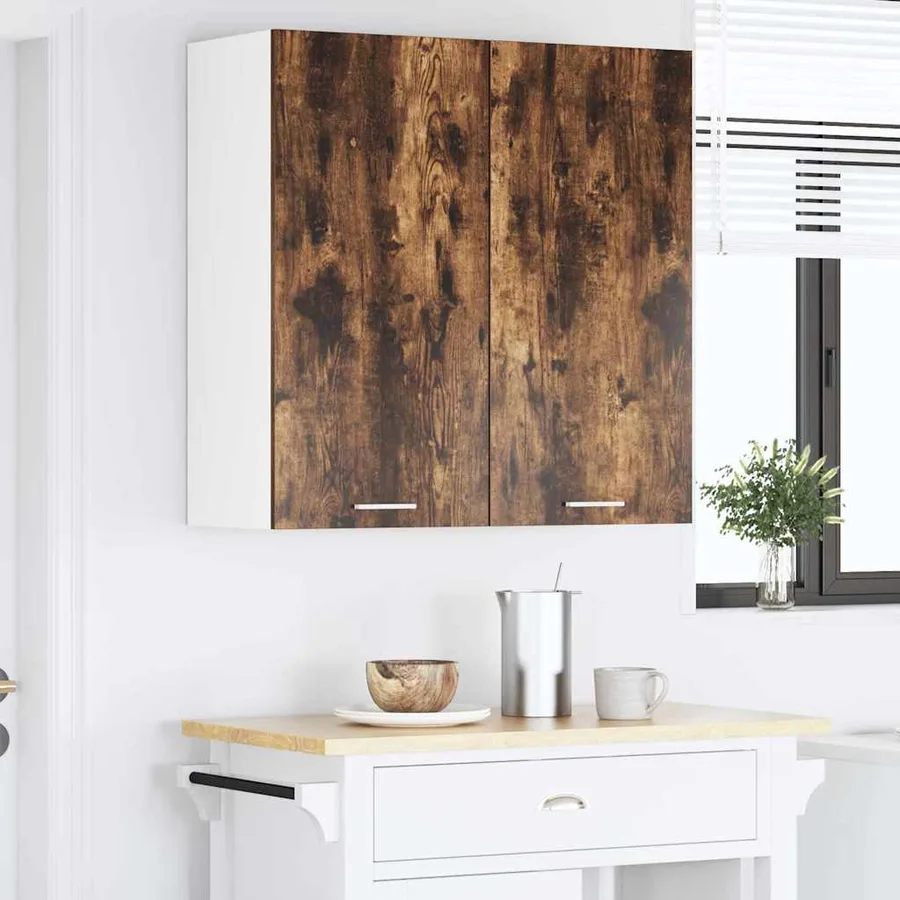 Armoire suspendue avec stockage Riga Chêne fumé 80 x 31 x 80 cm - 4