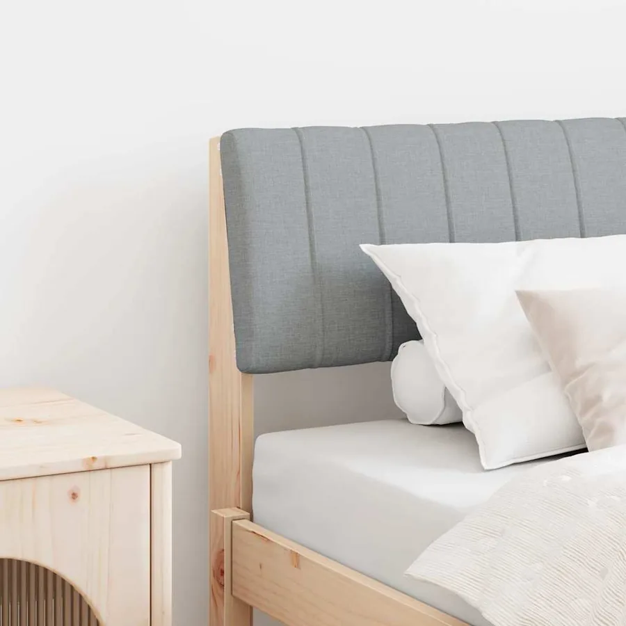 Tête de lit capitonnée Gris clair 75 cm Pin massif