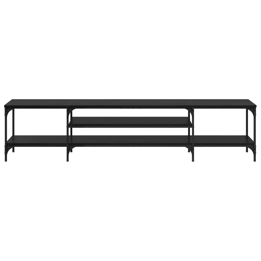 Meuble TV Chêne noir 201 x 35 x 45 cm Bois d'ingénierie et fer - 5