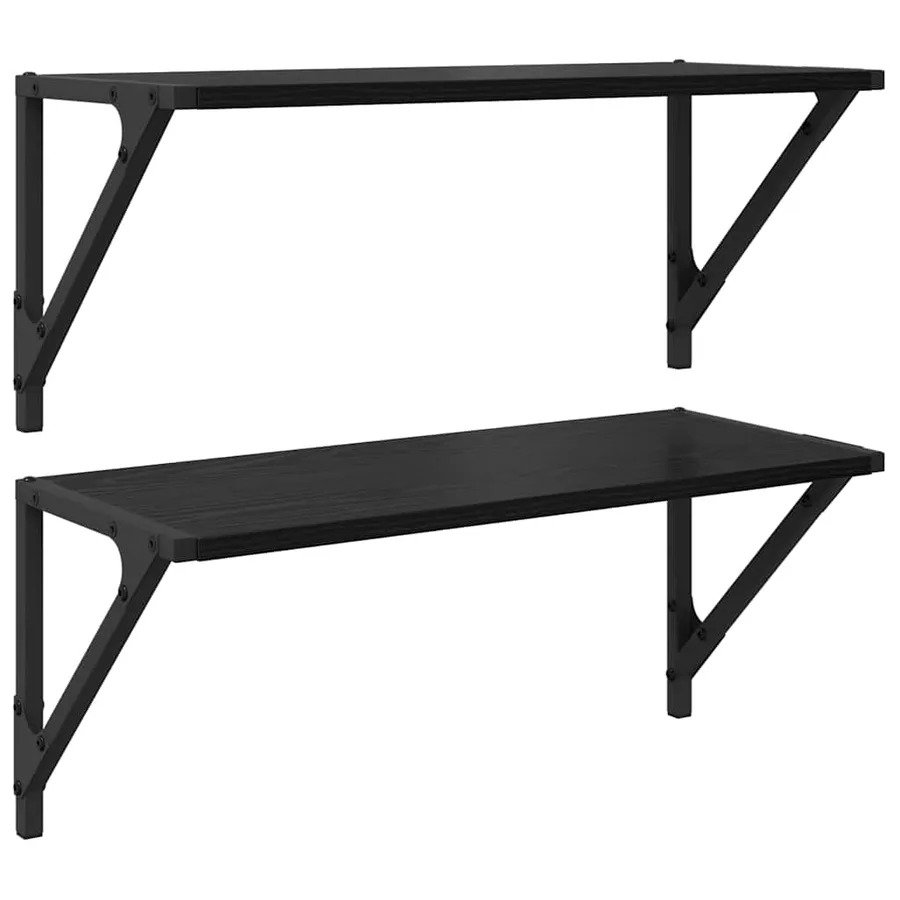 Étagères Murales 2 pcs Chêne noir 60 x 25 x 25,5 cm - 2