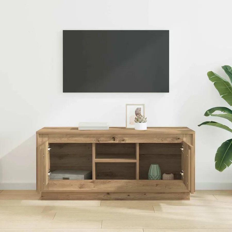 Meuble TV 102 x 35 x 45 cm Chêne artisanal Bois d'ingénierie - 4