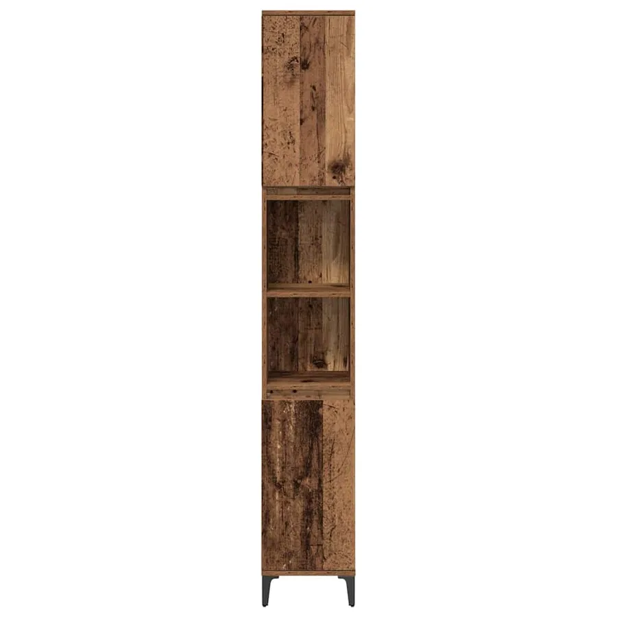 Ensemble de mobilier de salle de bain 3 pcs Bois ancien - 9