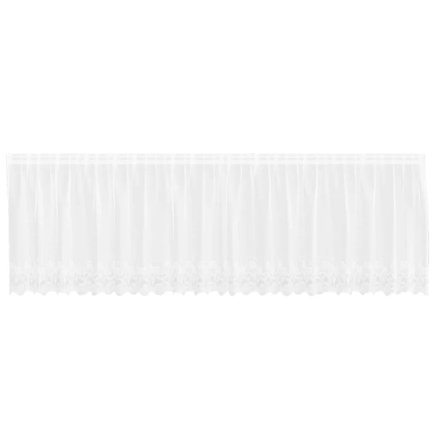Rideau en Dentelle Floral Blanc 100 x 500 cm Polyester - 2