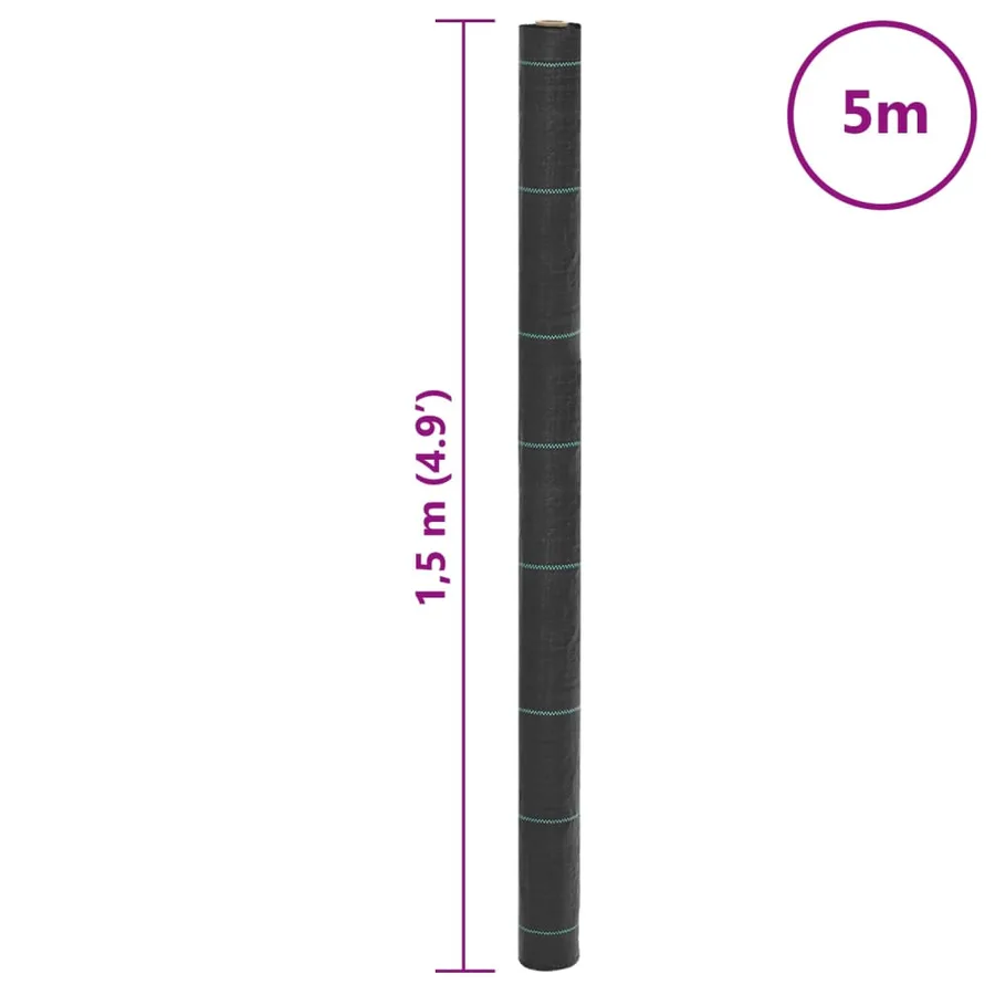 Membrane anti-mauvaises herbes noir 1,5x5 m PP - 8