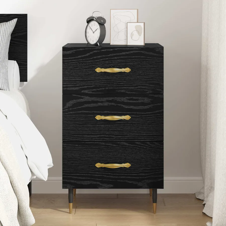 Cabinet de chevet Chêne noir 40 x 40 x 66 cm Bois d'ingénierie - 4