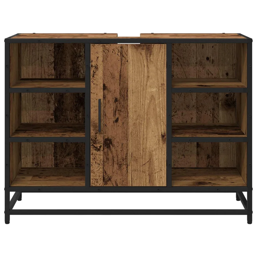 Cabinet de salle de bain avec porte Bois Ancien 80 x 33 x 60 cm - 6