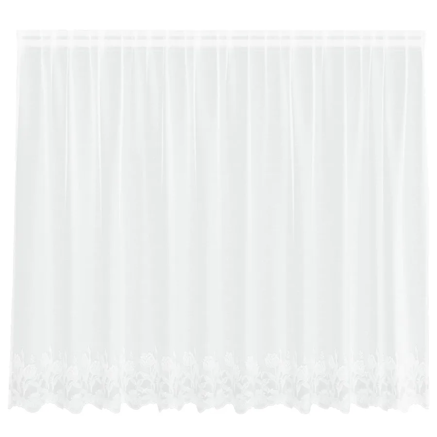Rideau en Dentelle Floral Blanc 180 x 300 cm Polyester - 2