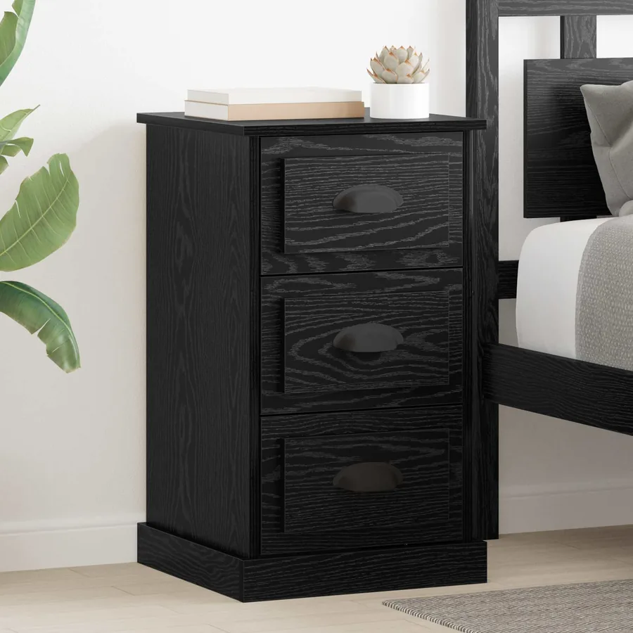 Cabinet de chevet avec tiroir Chêne noir 39 x 39 x 67,5 cm