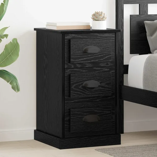Cabinet de chevet avec tiroir Chêne noir 39 x 39 x 67,5 cm