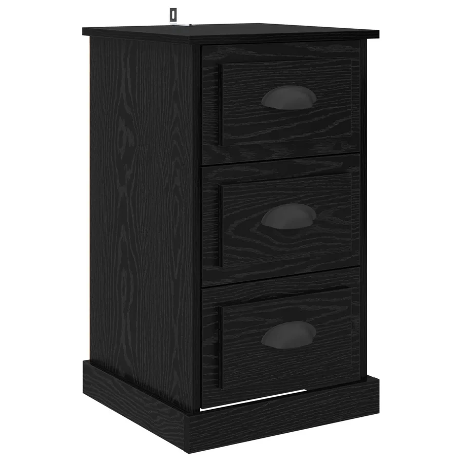 Cabinet de chevet avec tiroir Chêne noir 39 x 39 x 67,5 cm - 2