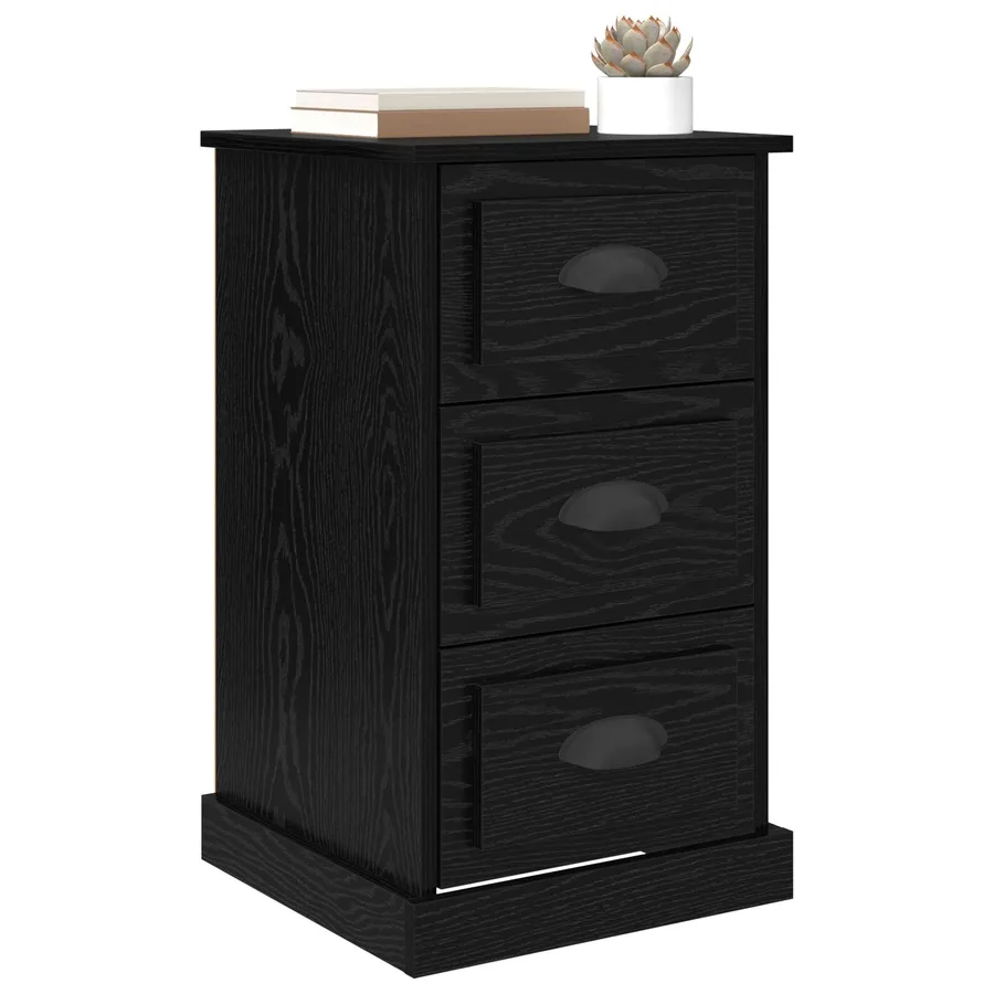 Cabinet de chevet avec tiroir Chêne noir 39 x 39 x 67,5 cm - 3