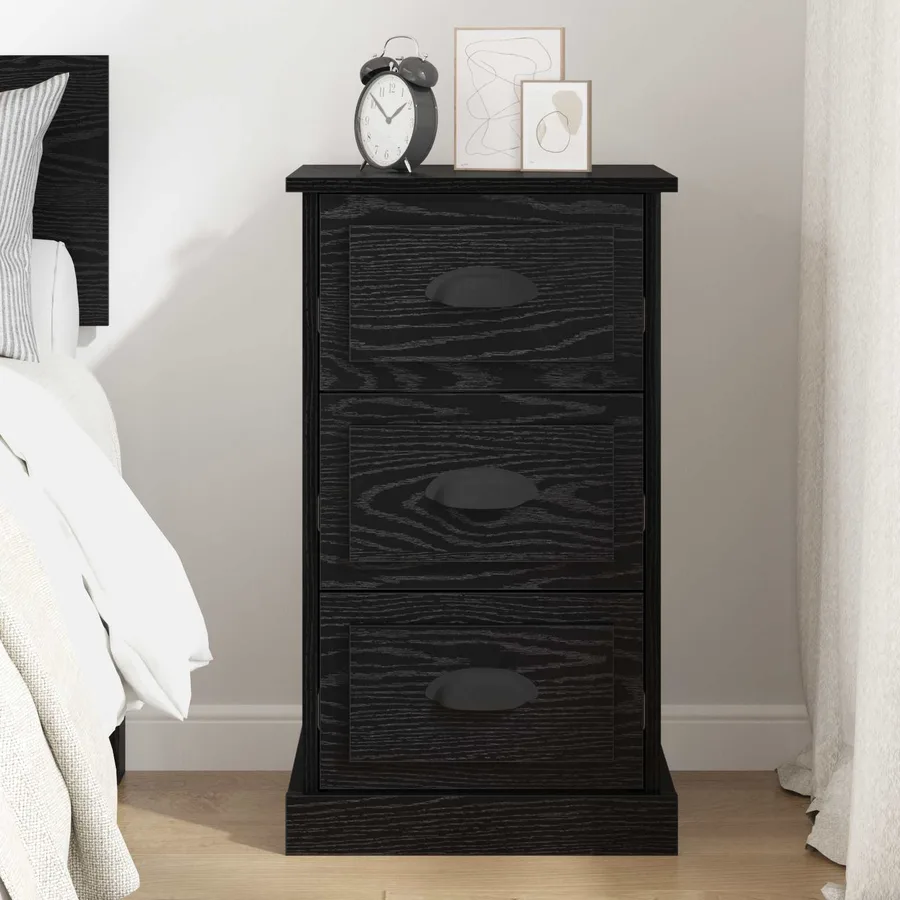 Cabinet de chevet avec tiroir Chêne noir 39 x 39 x 67,5 cm - 4