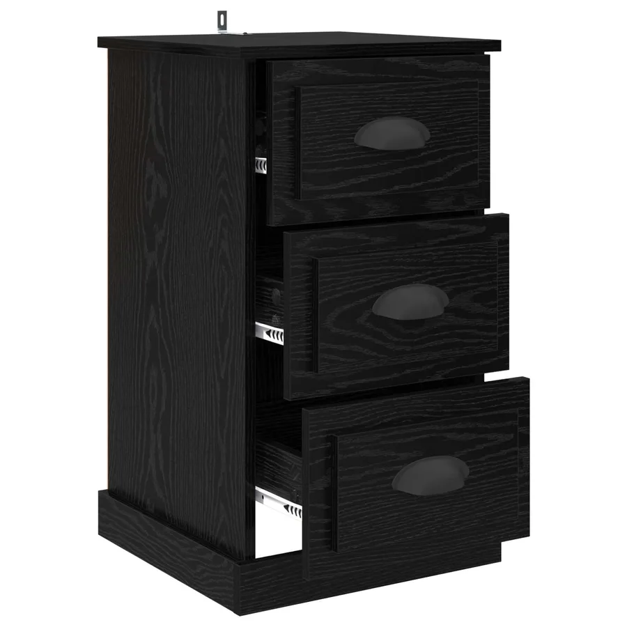 Cabinet de chevet avec tiroir Chêne noir 39 x 39 x 67,5 cm - 5
