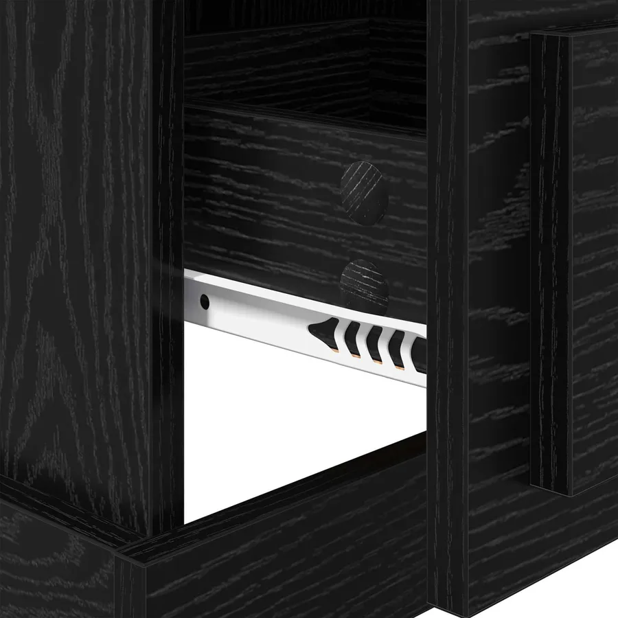 Cabinet de chevet avec tiroir Chêne noir 39 x 39 x 67,5 cm - 9