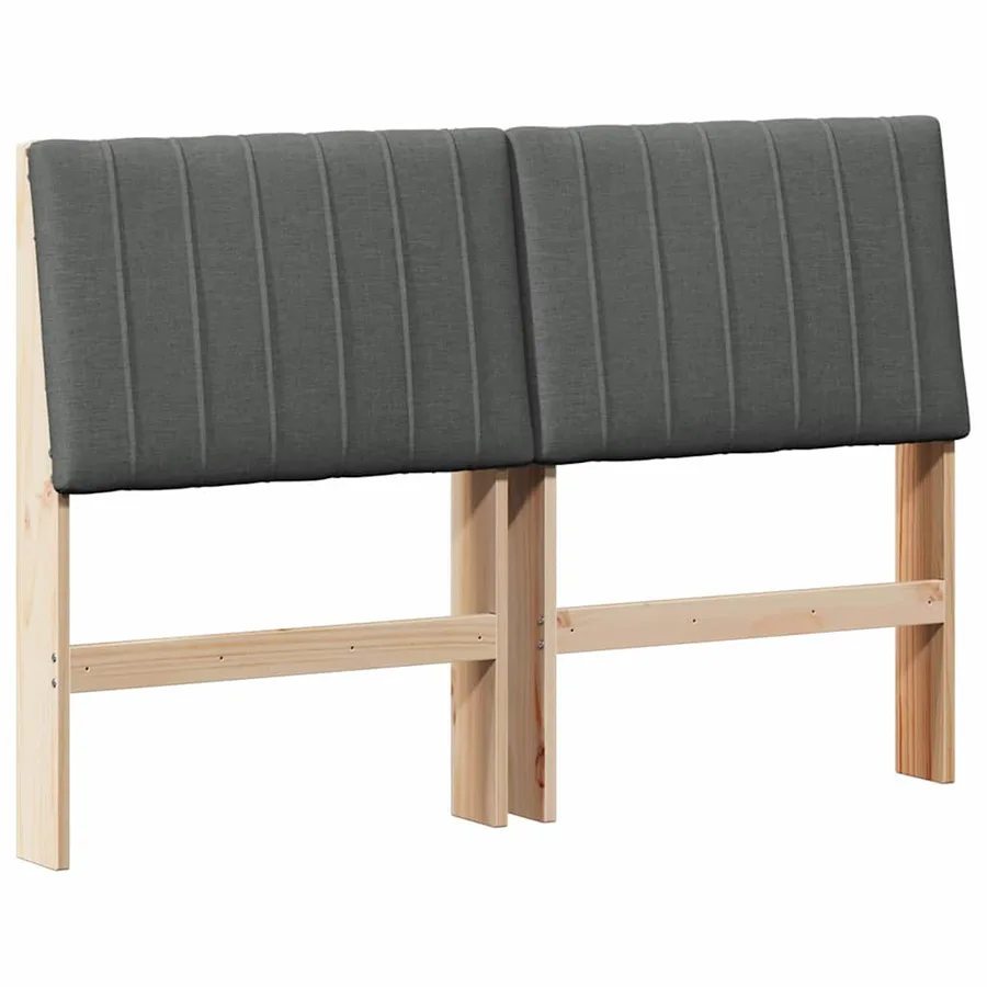 Tête de lit capitonnée Gris foncé 140 cm Pin massif - 2