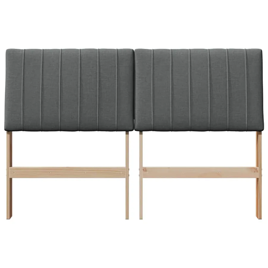 Tête de lit capitonnée Gris foncé 140 cm Pin massif - 4