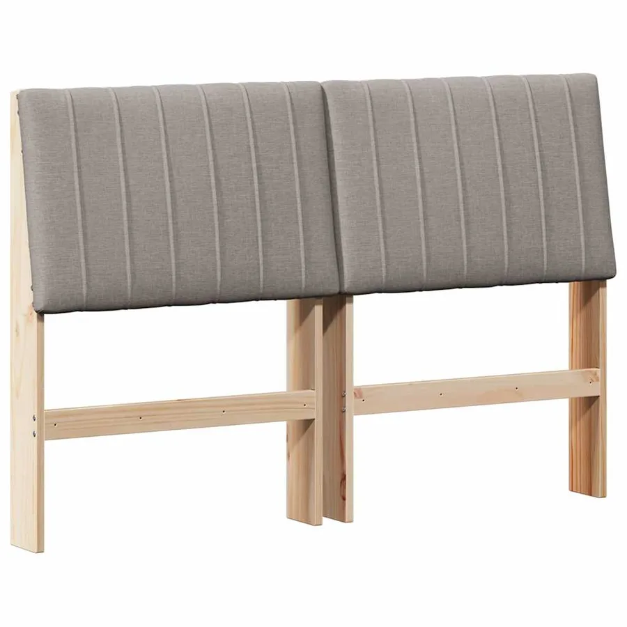 Tête de lit capitonnée Taupe 140 cm Pin massif - 2