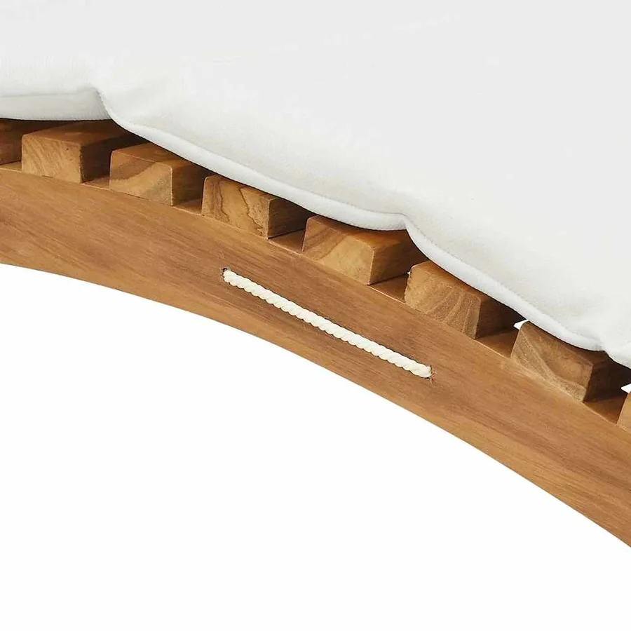 Transat de jardin Marron 198 x 55 x 58,5 cm Bois de teck massif - 10