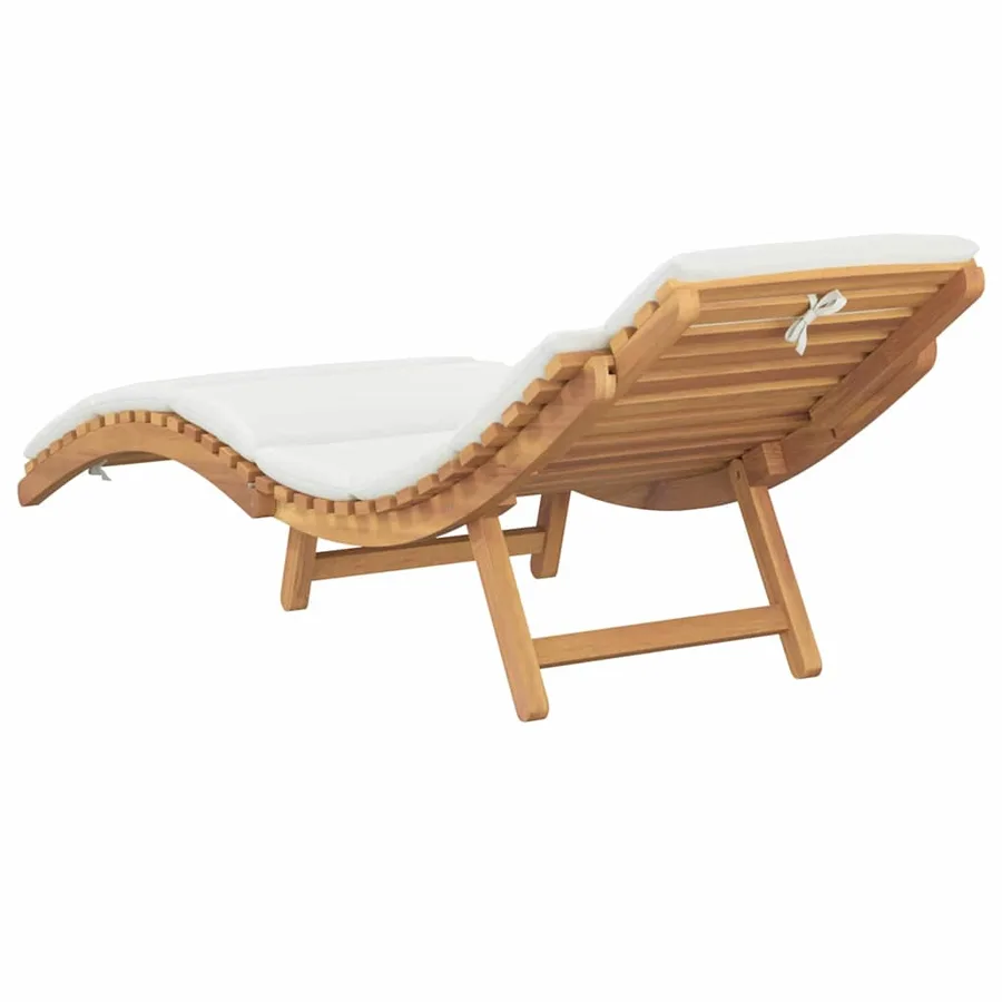 Transat de jardin Marron 198 x 55 x 58,5 cm Bois de teck massif - 7