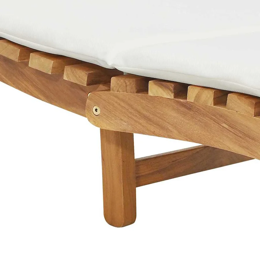 Transat de jardin Marron 198 x 55 x 58,5 cm Bois de teck massif - 9