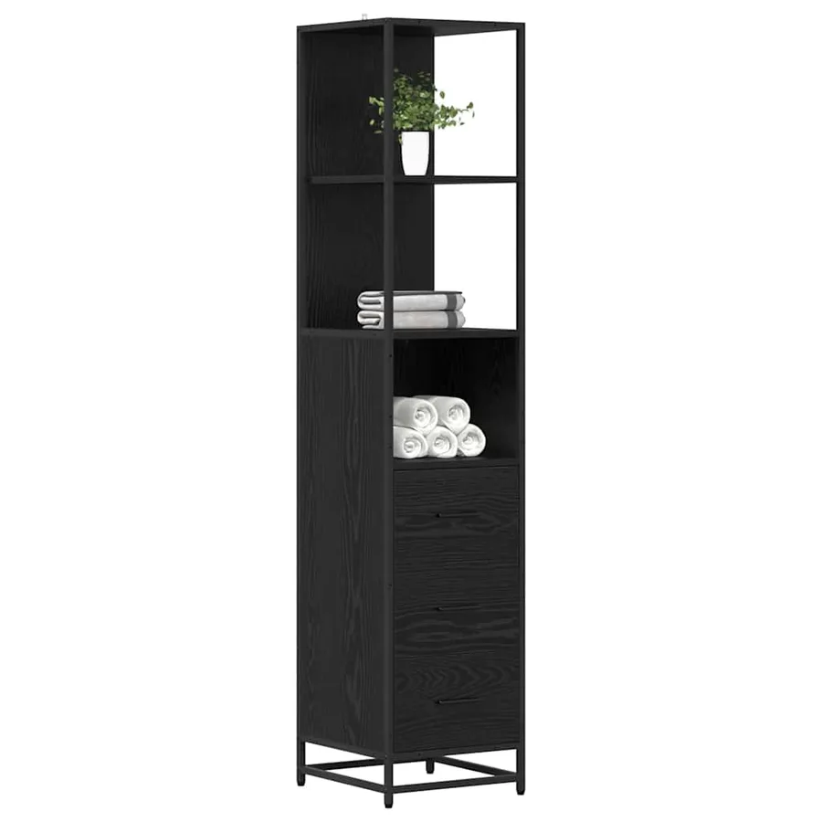 Ensemble de mobilier de salle de bain avec tiroir Chêne noir - 3