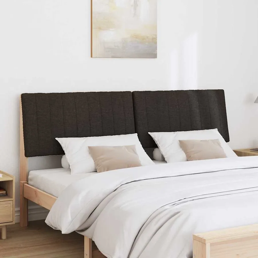 Tête de lit capitonnée Noir 200 cm Pin massif - 3