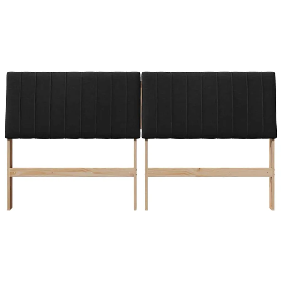 Tête de lit capitonnée Noir 200 cm Pin massif - 4