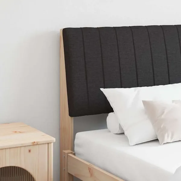 Tête de lit capitonnée Noir 180 cm Pin massif
