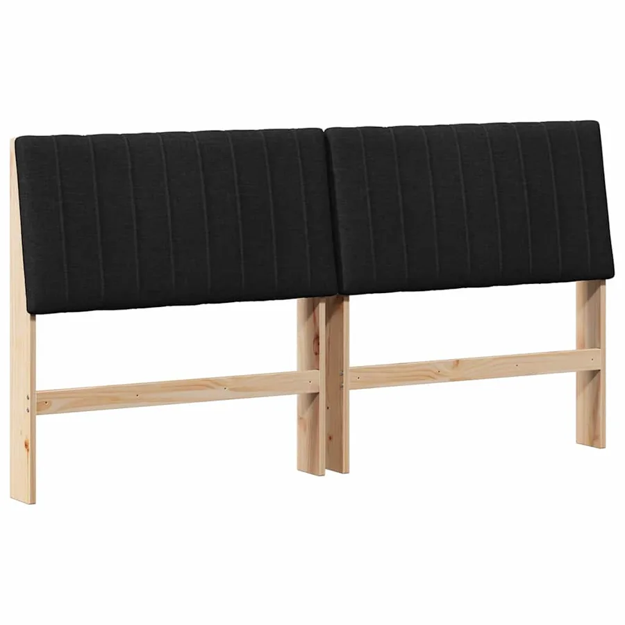 Tête de lit capitonnée Noir 180 cm Pin massif - 2