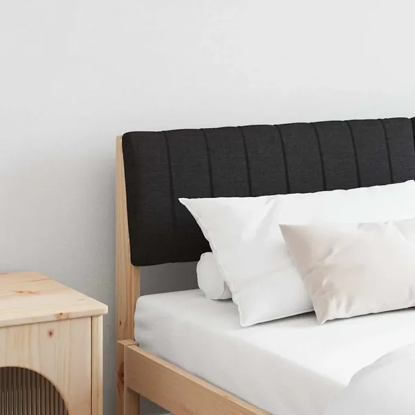 Tête de lit capitonnée Noir 140 cm Pin massif