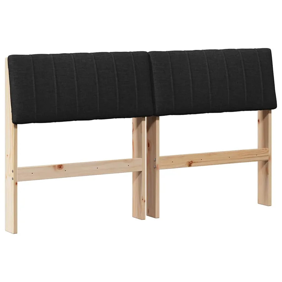 Tête de lit capitonnée Noir 140 cm Pin massif - 2