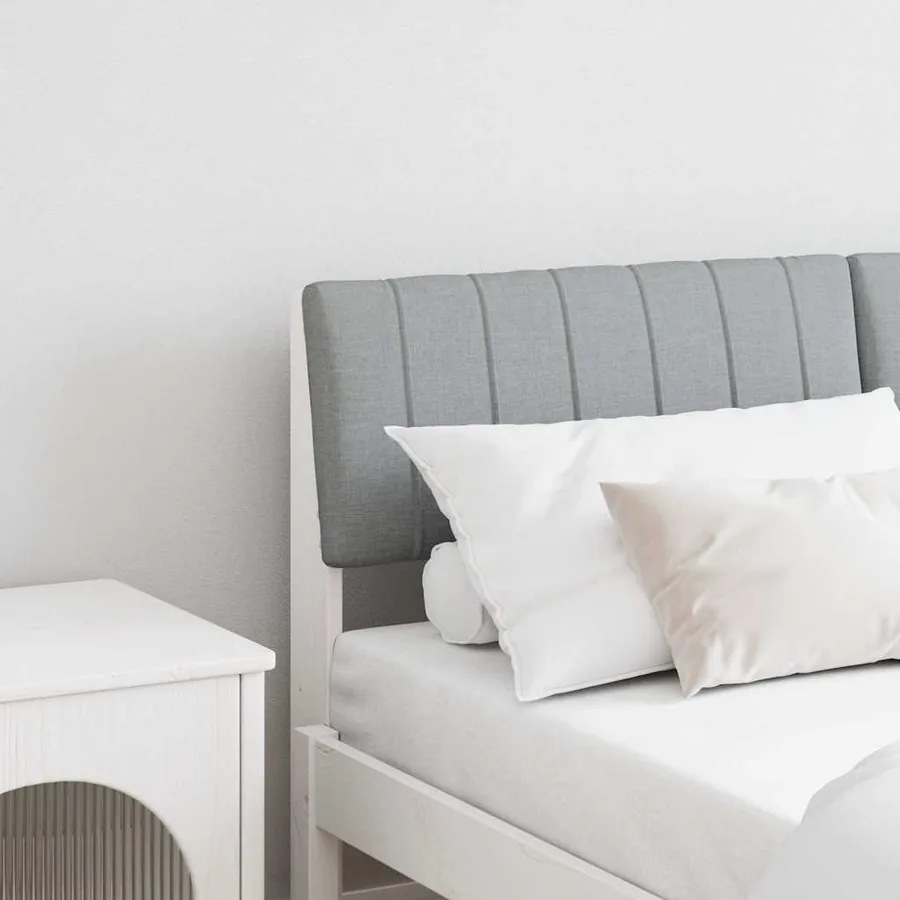 Tête de lit capitonnée Gris clair 140 cm Pin massif