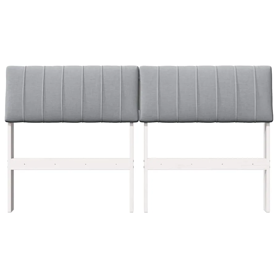 Tête de lit capitonnée Gris clair 140 cm Pin massif - 4