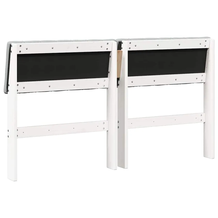 Tête de lit capitonnée Gris clair 140 cm Pin massif - 6