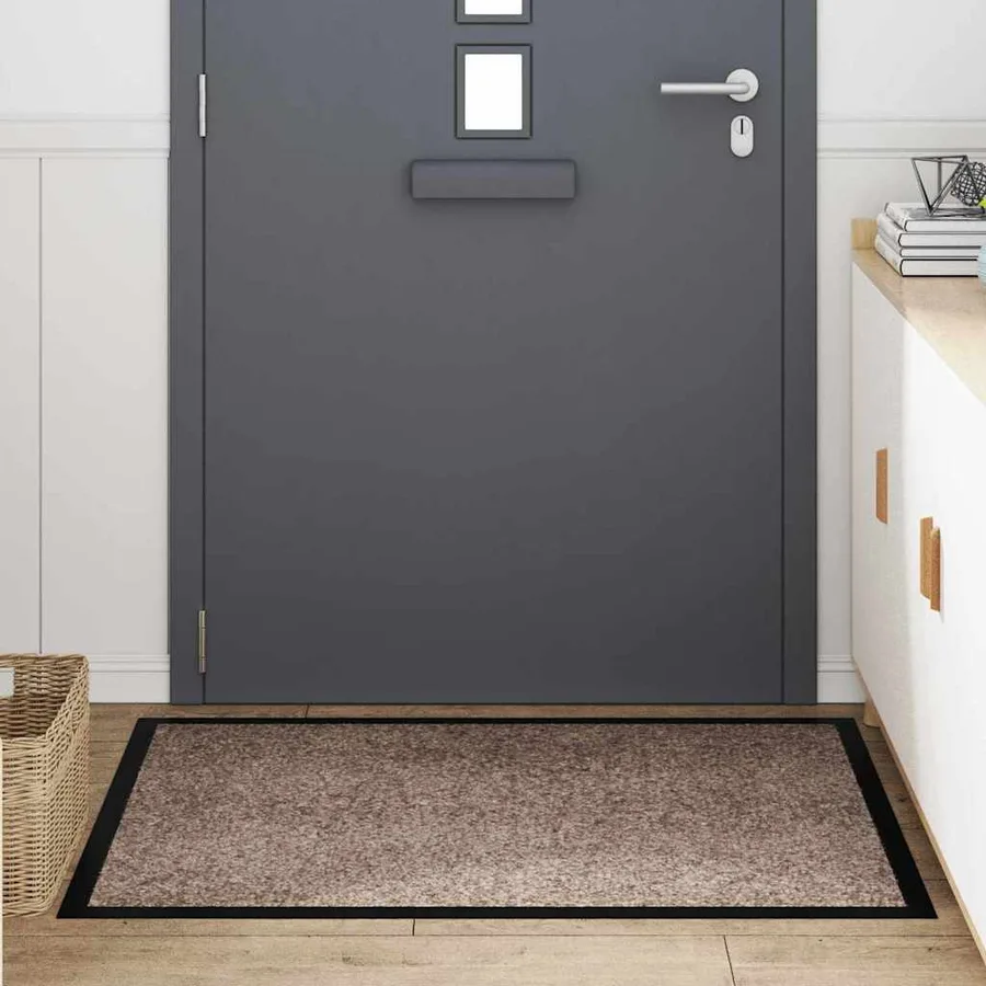 Tapis de porte Beige 60 x 40 x 1.2 cm Tissu en teddy - 3