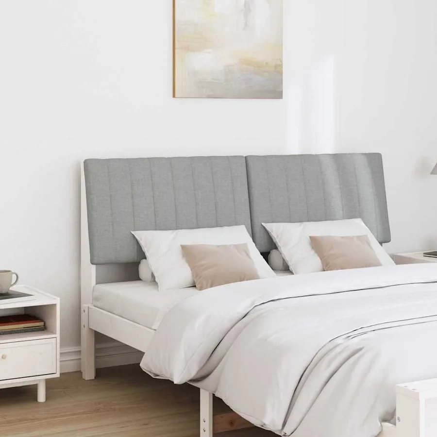 Tête de lit capitonnée Gris clair 160 cm Pin massif - 3
