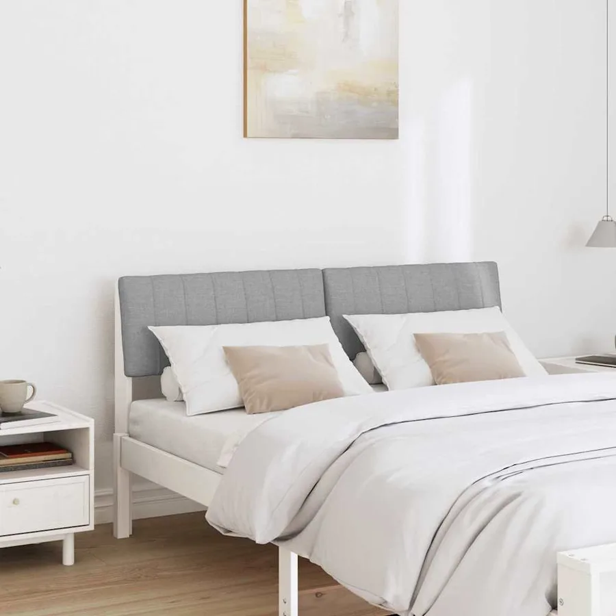 Tête de lit capitonnée Gris clair 135 cm Pin massif - 3
