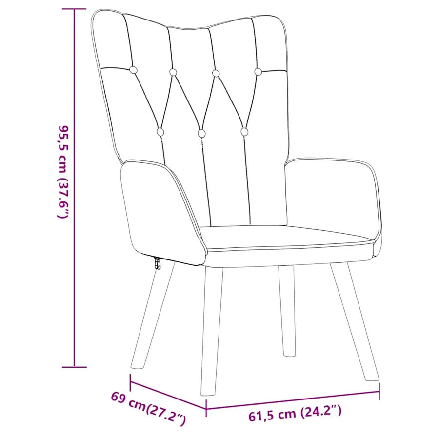 Chaise de relaxation avec tabouret Vert Tissu - 11
