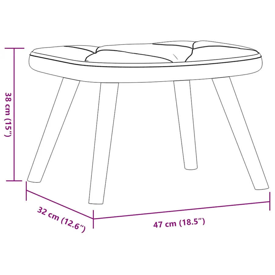 Chaise de relaxation avec tabouret Vert Tissu - 12