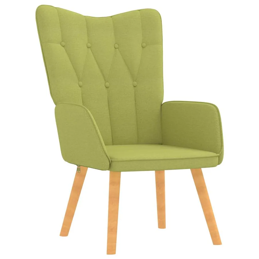 Chaise de relaxation avec tabouret Vert Tissu - 5