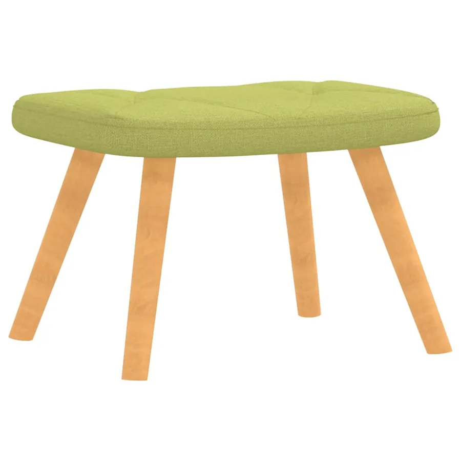 Chaise de relaxation avec tabouret Vert Tissu - 6