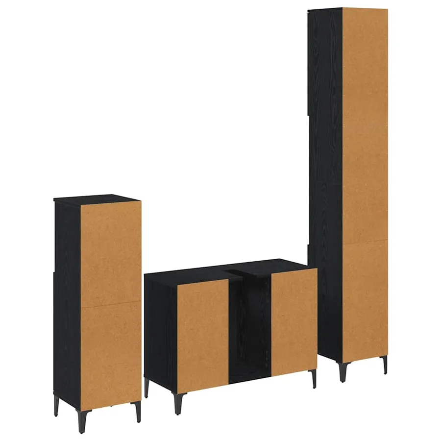 Ensemble de mobilier de salle de bain 3 pcs Chêne noir - 10