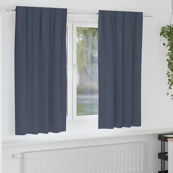 Rideaux occultants avec anneaux 2 pcs Anthracite 175 x 140 cm